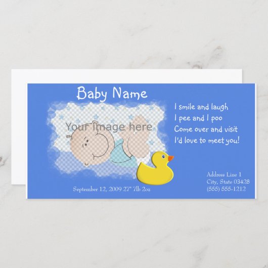 Geburtsankündigung Ankündigung (Vorne/Hinten)