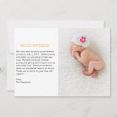 Geburtsankündigung Ankündigung (Rückseite)