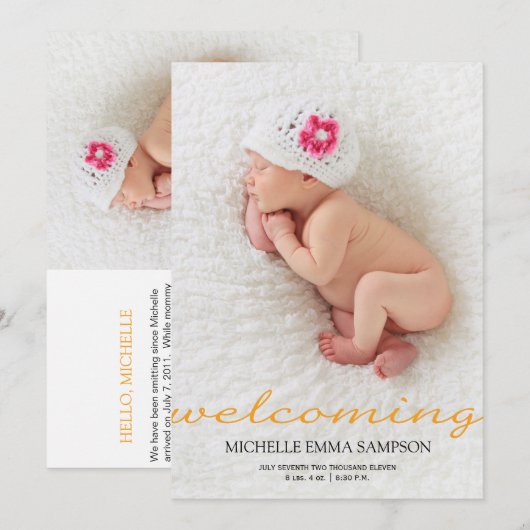 Geburtsankündigung Ankündigung (Vorne/Hinten)