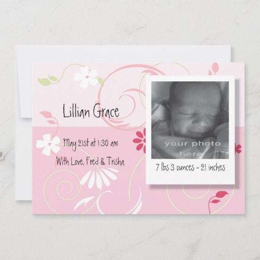 Geburtsankündigung Baby Girl Ankündigung (Vorderseite)