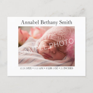 Geburtsankündigung Babyfoto Postkarte
