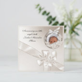 Geburtsankündigung Beige Foto Frame Bow Ankündigung (Stehend Vorderseite)