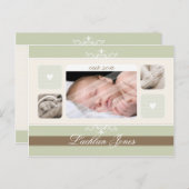 GEBURTSANKÜNDIGUNG: blüh1 - Junge Ankündigungspostkarte (Vorne/Hinten)