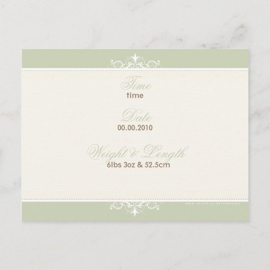 GEBURTSANKÜNDIGUNG: blüh1 - Junge Ankündigungspostkarte (Rückseite)