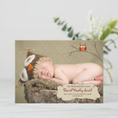 Geburtsankündigung der Eule Ankündigung (Stehend Vorderseite)