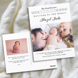 Geburtsankündigung der Familie Zeitung Postkarte