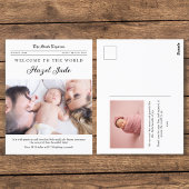 Geburtsankündigung der Familie Zeitung Postkarte