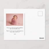 Geburtsankündigung der Familie Zeitung Postkarte (Rückseite)