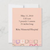 Geburtsankündigung der kleinen Birdie Ankündigung (Rückseite)