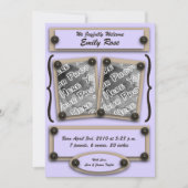 Geburtsankündigung der Lavendelknöpfe und -halteru Ankündigung (Vorderseite)