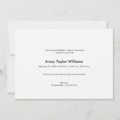 Geburtsankündigung des Fotos (Rückseite)