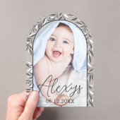 Geburtsankündigung des Fotos in Schwarz und Weiß Acryleinladungen (Insitu (Handheld))