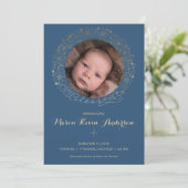 Geburtsankündigung des Fotos - Religious w/Gold Ankündigung (Stehend Vorderseite)