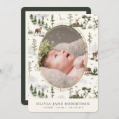 Geburtsankündigung des Hirschwaldes Einladung (Vorne/Hinten)