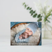 Geburtsankündigung des Kindes Postkarte (Stehend Vorderseite)