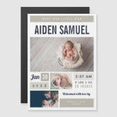 Geburtsankündigung des kleinen Mannes, magnetische Magneteinladung (Vorne/Hinten)