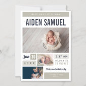 Geburtsankündigung des kleinen Mannes, magnetische Magneteinladung (Vorderseite)