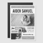 Geburtsankündigung des kleinen Mannes, magnetische Magneteinladung (Vorne/Hinten)