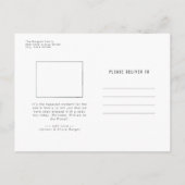 Geburtsankündigung des Minimalistischen Neugeboren Postkarte (Rückseite)