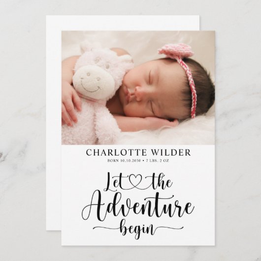 Geburtsankündigung des neugeborenen Fotos Ankündigung (Vorne/Hinten)
