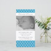 Geburtsankündigung Diamond-Muster-Fotokarte Ankündigung (Stehend Vorderseite)