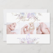 Geburtsankündigung Dusche Dank U Lila Sweet Pea Einladung (Vorderseite)