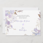Geburtsankündigung Dusche Dank U Lila Sweet Pea Einladung (Rückseite)
