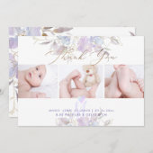 Geburtsankündigung Dusche Dank U Lila Sweet Pea Einladung (Vorne/Hinten)