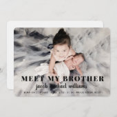 Geburtsankündigung eines Babybruders Card_Coal Einladung (Vorne/Hinten)