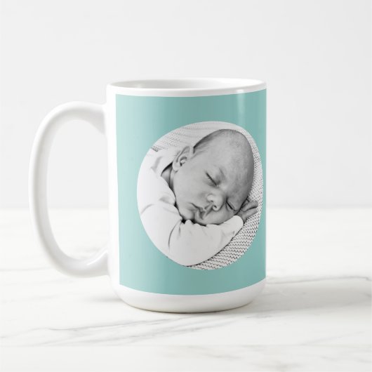 Geburtsankündigung eines Babys Kaffeetasse (Links)