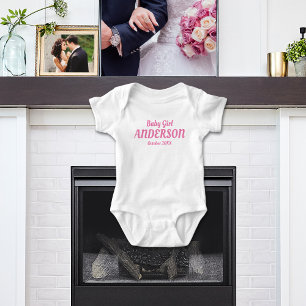 Geburtsankündigung eines Babys - Name , Monat, Jah Baby Strampler
