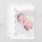 Geburtsankündigung eines hallo-Fotos Einladung (Vorderseite)