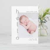 Geburtsankündigung eines hallo-Fotos Einladung (Stehend Vorderseite)