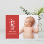 Geburtsankündigung eines handgezogenen Babys Ankündigung (Stehend Vorderseite)