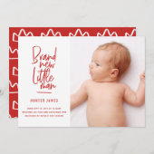 Geburtsankündigung eines handgezogenen Babys Ankündigung (Vorne/Hinten)