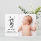 Geburtsankündigung eines handgezogenen Babys Ankündigung (Stehend Vorderseite)