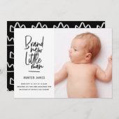 Geburtsankündigung eines handgezogenen Babys Ankündigung (Vorne/Hinten)