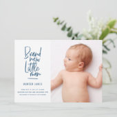 Geburtsankündigung eines handgezogenen Babys Ankündigung (Stehend Vorderseite)