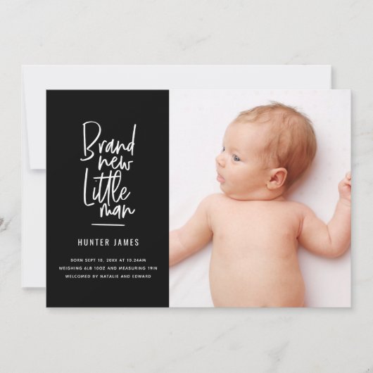 Geburtsankündigung eines handgezogenen Babys Ankündigung (Vorderseite)