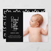 Geburtsankündigung eines handgezogenen Babys Ankündigung (Vorne/Hinten)