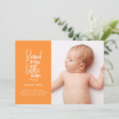 Geburtsankündigung eines handgezogenen Babys Ankündigung (Stehend Vorderseite)