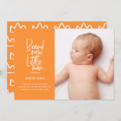 Geburtsankündigung eines handgezogenen Babys Ankündigung (Vorne/Hinten)