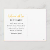 Geburtsankündigung eines handgezogenen Babys Feiertagspostkarte (Rückseite)