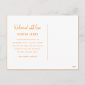 Geburtsankündigung eines handgezogenen Babys Feiertagspostkarte (Rückseite)