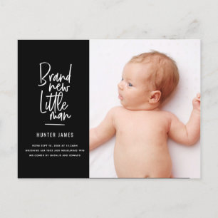 Geburtsankündigung eines handgezogenen Babys Feiertagspostkarte