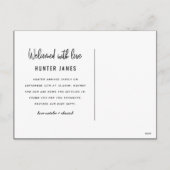 Geburtsankündigung eines handgezogenen Babys Feiertagspostkarte (Rückseite)