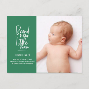 Geburtsankündigung eines handgezogenen Babys Feiertagspostkarte