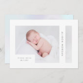 Geburtsankündigung eines modernen geometrischen Fo Einladung (Vorne/Hinten)