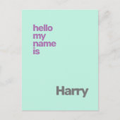 Geburtsankündigung eines neuen Babys, blau, lila Postkarte (Vorderseite)