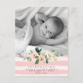 Geburtsankündigung eines neuen Mädchens Foto Postk Ankündigungspostkarte (Vorderseite)